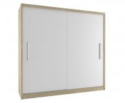 Šatní skříň s posuvnými dveřmi TIMPAS 200x218 cm DUB SONOMA/BÍLÁ